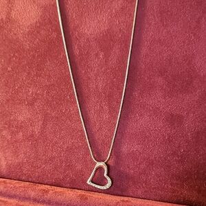 Elegant Silver Heart Pendant Necklace